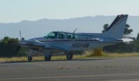 N1014W @ KRHV - A 1973 Beechcraft Baron E-55 taxing out of Reid Hillview for the last time after being sold by Lafferty Aircraft Sales at Reid Hillview Airport, CA. - by Chris Leipelt