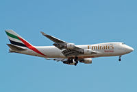 OO-THC @ EGLL - Boeing 747-4HAERF [35235] (Emirates Airlines) Home~G 09/05/2015. On approach 27L.