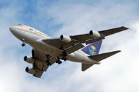 HZ-AIF @ EGLL - Boeing 747SP-68 [22503] (Saudi Arabian Royal Flight) Home~G 22/08/2009. On approach 27R.