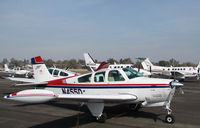 N455D @ KTLR - privately-owned Beech F33A with tip tanks from Chinook, MT @ Mefford Field (Tulare, CA) for 2014 International Ag Expo - by Steve Nation