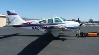 N427KM @ KRHV - A 1974 Beechcraft Baron 55 for sale with Lafferty Aircraft Sales at Reid Hillview Airport, CA. - by Chris Leipelt