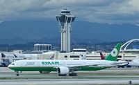 B-16717 @ KLAX - EVA Airways, is here shortly after landing at Los Angeles Int'l(KLAX) in front of the Tower - by A. Gendorf