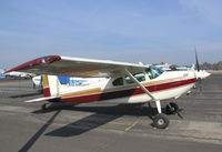 N9064Z @ KTLR - privately-owned Cessna 180 from Riverside, CA @ Mefford Field (Tulare, CA) for the 2014 International Ag Expo - by Steve Nation