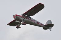 G-AKUH @ EGFH - Superb visiting 1946 Luscombe 8E Sylvaire Deluxe aircraft departing Runway 22.Previously registered N1917K. - by Roger Winser