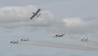 G-MAXV @ EGFH - G-MAXV (Raven 1) leading Team Raven during formation change practice prior to their first public display in 2015 at the Throckmorten Air Show on 6th June. - by Roger Winser