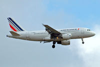 F-GRHM @ EGLL - Airbus A319-111 [1216] (Air France) Home~G 22/05/2015. On approach 27L with revised scheme.