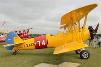 F-AZJR @ LFFQ - F-AZJR - Boeing PT-13D Kaydet (E75), La Ferté-Alais airfield (LFFQ) Airshow 2015 - by Yves-Q