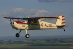 G-AJJS @ EGCS - A2A with AJJS, photo taken from G-BTFK Taylorcraft BC-12D Twosome - by Chris Hall