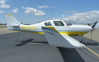 N961PC @ KRHV - A transient 2006 Lancair IV-P (FORMAFLIGHT II LLC · AUSTIN TX) tied down at transient parking getting ready to depart in about 2 hours at Reid Hillview Airport, CA. - by Chris Leipelt