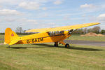 G-SAZM @ EGBR - Piper J3C-65 at The Real Aeroplane Club's Auster Fly-In, Breighton Airfield, May 4th 2015. - by Malcolm Clarke