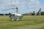 G-CDUE @ EGBR - Robinson R44 Raven at The Real Aeroplane Club's Radial Engine Aircraft Fly-In, Breighton Airfield, June 7th 2015. - by Malcolm Clarke