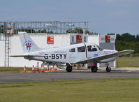 G-BSYY @ EGLK - Piper Cherokee Warrior II at Blackbushe. Ex N440X. - by moxy