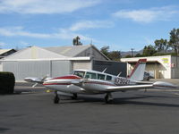 N7902Y @ SZP - 1966 Piper PA-30 TWIN COMANCHE, two Lycoming IO-320s 160 Hp each, tip tanks, at fuel dock - by Doug Robertson