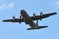 ZH878 @ EGFH - RAF Hercules C.4 aircraft coded 878 of the Brize Norton Transport Wing over Runway 22.
Note recently fitted under wing fuel tanks - by Roger Winser
