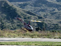 N44NG @ SZP - 2001 Robinson R44 CLIPPER, Lycoming O-540-F1B5 260 Hp derated, pop-out floats, liftoff from SZP Heli-Pad - by Doug Robertson