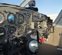 N7223W @ KRHV - The cockpit of a transient 1963 Piper Cherokee at Reid Hillview Airport, CA. - by Chris Leipelt