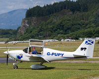 G-PUPY @ EGEO - Preparing for departure from Oban Airport.