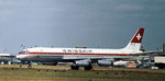 HB-IDI @ LHR - Swissair DC-8-62 as seen at Heathrow in the Summer of 1976. - by Peter Nicholson