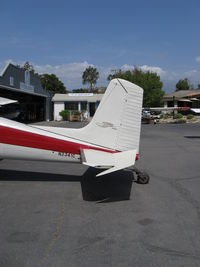 N2341C @ SZP - 1953 Cessna 180, Continental O-470-A 225 Hp, First year of production, Horton STOL Craft mods by STC. Logo on balanced rudder. - by Doug Robertson