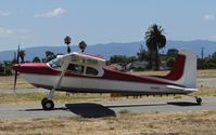 N3100D @ KRHV - A local 1955 Cessna 180 taxing down Y for the Young Eagles EAA program during the Reid Hillview Airport Day/STEAM Festival. - by Chris Leipelt