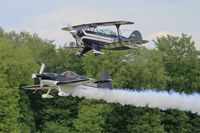 F-HBOB @ LFFQ - Aviat Pitts S-2B Special, Take off rwy 28, La Ferté-Alais (LFFQ) Air show 2015 - by Yves-Q