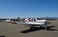 N3713Q @ KRHV - A transient 1966 Beech Bonanza V35 (Goleta, CA) parked at the south tie downs to avoid the tie down fees at transient parking at Reid Hillview Airport, CA. He got billed anyway. - by Chris Leipelt