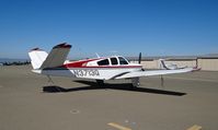 N3713Q @ KRHV - A transient 1966 Beech Bonanza V35 (Goleta, CA) parked at the south tie downs at Reid Hillview Airport, CA. - by Chris Leipelt