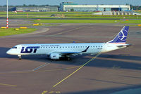SP-LNF @ EHAM - Embraer Emb-195-200LR [19000596] (LOT Polish Airlines) Amsterdam-Schiphol~PH 06/08/2014 - by Ray Barber