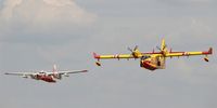 F-ZBFS @ LFFQ - Canadair CL-215-6B11, On display with Grumman TS-2A-Conair Turbo Firecat (F-ZBEY), La Ferté-Alais Airfield (LFFQ) Air show 2015 - by Yves-Q