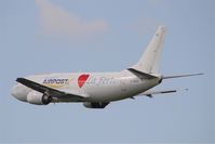 F-GIXS @ LFFQ - Boeing 737-36QCF, On display, La Ferté-Alais Airfield (LFFQ) Air show 2015 - by Yves-Q