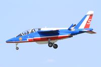 E45 @ LFOT - Dassault-Dornier Alpha Jet E (F-TETF), Athos 05 of Patrouille de France 2015, Short approach rwy 02, Tours Air Base 705 (LFOT-TUF) Air show 2015 - by Yves-Q