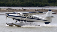 N336AK @ JNU - Wings Airways N336AK landing on the Taku River at the lodge.  (Pilot:  Sam Stracener) - by Heather Holt