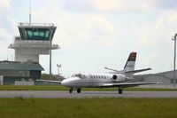 F-HBMR @ LFRB - Cessna 550 Citation II, Taxiing to holding point rwy 25L, Brest-Bretagne airport (LFRB-BES) - by Yves-Q