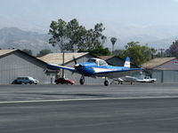 N8667H @ SZP - 1947 North American NAVION, Continental IO-520 285 Hp upgrade, landing Rwy 22, Young Eagles flight - by Doug Robertson