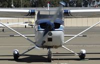 N20201 @ KRHV - A locally based 1972 Cessna 172M starting up with high RPM and half throttle to brake down the carbon build up in the new engine at Reid Hillview Airport, CA. - by Chris Leipelt