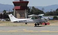 N98485 @ KRHV - A locally based 1985 Cessna 172P landing on runway 31R at Reid Hillview Airport, CA. - by Chris Leipelt