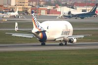 F-GSTD @ LFBO - Airbus A300-605ST Beluga, Landing Rwy 14R, Toulouse Blagnac Airport (LFBO-TLS) - by Yves-Q