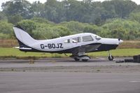 G-BOJZ @ EGFH - Visiting Piper Cherokee Warrior II. - by Roger Winser