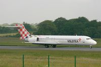 EI-EWI @ LFRB - Boeing 717-2BL, Taxiing to boarding area, Brest-Bretagne Airport (LFRB-BES) - by Yves-Q