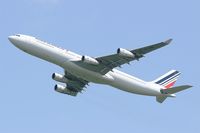 F-GLZN @ LFPG - Airbus A340-313X, Take-off Rwy 27L, Roissy Charles De Gaulle Airport (LFPG-CDG) - by Yves-Q