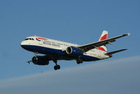 G-EUUR @ EGLL - BA A320 on finals EGLL runway 27L