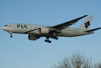 AP-BGJ @ EGLL - P.I.A (Please Inform Allah) Airlines B777 on finals EGLL 27L