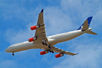 LN-RKP @ EGLL - Airbus A340-313X [167] (SAS Scandinavian Airlines) Home~G 19/07/2015. On approach 27R. - by Ray Barber