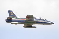 MM54473 @ LFSX - Italian Air Force Aermacchi MB-339PAN, N°3 of Frecce Tricolori Aerobatic Team 2015, On display, Luxeuil-Saint Sauveur Air Base 116 (LFSX) Air show 2015 - by Yves-Q