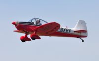 G-BXRF @ EGFH - Resident (dual based) Super Emeraude departing Runway 22 for a local flight. - by Roger Winser