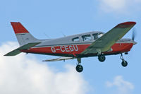 G-CEGU @ EGBP - Cherokee Warrior, White Waltham Airfield ltd, White Waltham based, previously N575DM, seen departing runway 26.