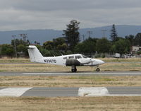 N2967D @ KRHV - Nice Air's 1979 Piper Seminole rolling down 31R after landing on an overcast morning at Reid Hillview Airport, CA. - by Chris Leipelt