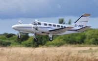 EI-DMG @ EGFH - Visiting Cessna 441 operated by Dawn Meats Group departing Runway 22. - by Roger Winser