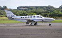 EI-DMG @ EGFH - Visiting Cessna 441 Propjet 10 operated by Dawn Meats Group. - by Roger Winser