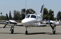 N2660U @ KRHV - San Jose Surgical Supply INC (San Jose, CA) 1981 Cessna 421C taxing via the inside ramp to drop off some passengers at Reid Hillview Airport, CA. - by Chris Leipelt